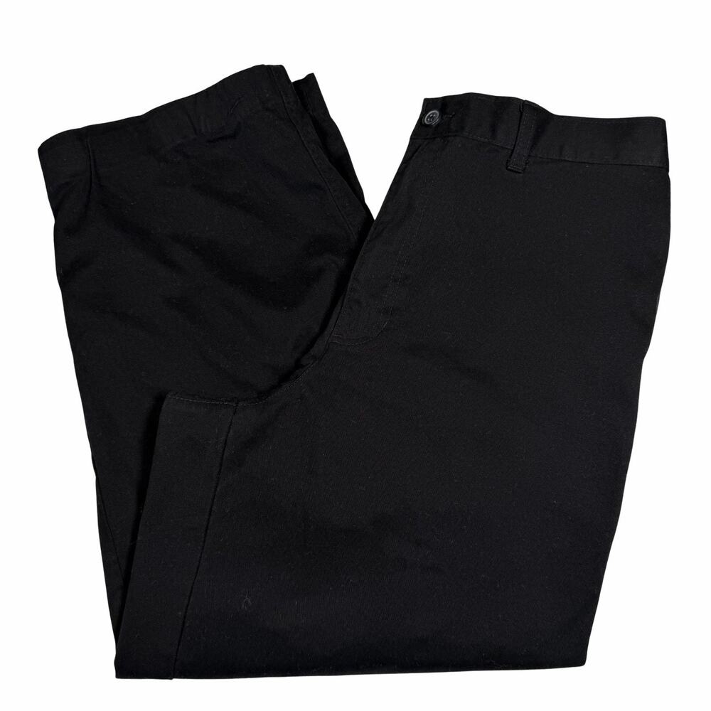 George Pants Men’s Size 34X26 Black Straight Chino Elastic Waist Dress Pants